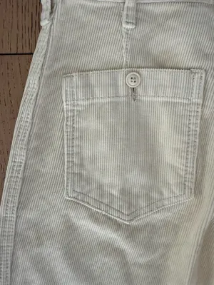 Brandy Melville Cream 100% Cotton Corduroy Flare Pants size Small thumbnail 9