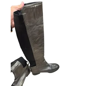 Tory Burch gray black shoes knee high boots leather upper size 10.5 M SKU 2924 thumbnail 9