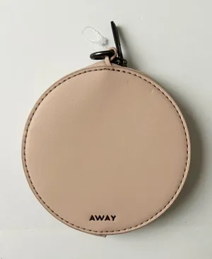 Away Leather The Circle Zip Pouch Blush Pink Minimalist Travel Wallet Accessory thumbnail 1