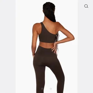 Set active sculpt flex ribbed one shoulder bra espresso size large NWOT​ thumbnail 2