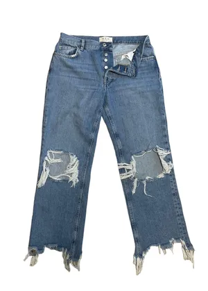 We The Free, free people distressed wide leg jeans. Size 28 rise buttons thumbnail 1