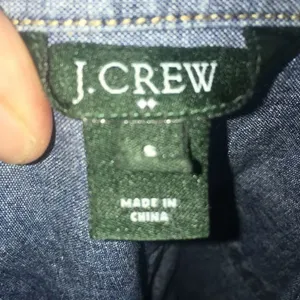 J Crew S denim shirt elevated basic preppy shift dress Blue thumbnail 3