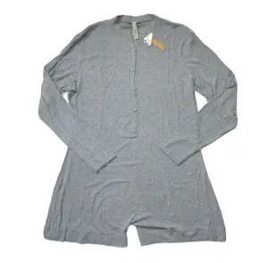NWT Skims Soft Lounge Ribbed Stretch Jersey Playsuit in Gray L/S Romper 3X thumbnail 2