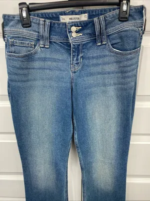 Hollister Ultra Low Rise Boot Embroidered Floral Pockets Jeans Retro 6L W28 Long thumbnail 2