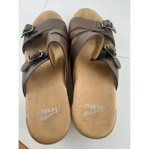 Dansko Women Brown Leather Wedge Sandals Buckle Ankle Strap Comfort Size 36‎ 5.5 thumbnail 6