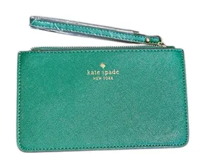 New Kate Spade Green Wallet With Wristlet Strap thumbnail 1