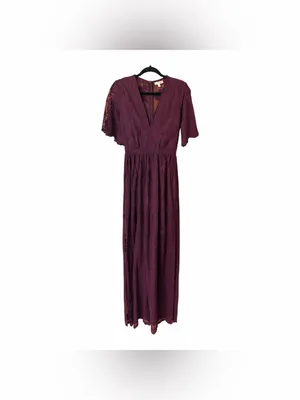 Gianni Bini Deep V-Neck Floral Embroidered Mesh Maxi Romper thumbnail 3