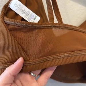 OFFLINE By Aerie Ribbed Plunge Sports Bra Size Small S NWT thumbnail 5