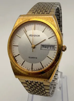 Vintage Advance Quartz Day-Date Men's Wristwatch - 80s/90s Working New Battery thumbnail 1