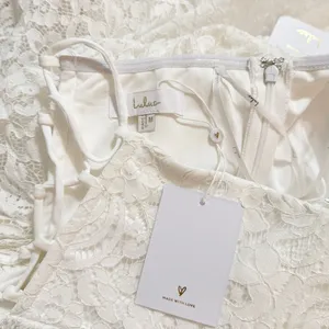 Lulus Shiori White Lace Bustier Basque Waist Strapless Maxi Dress size M NWT thumbnail 7