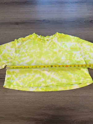 Lululemon All Yours Yellow Tie Dye Crewneck Crop Top Short Sleeve Shirt thumbnail 4