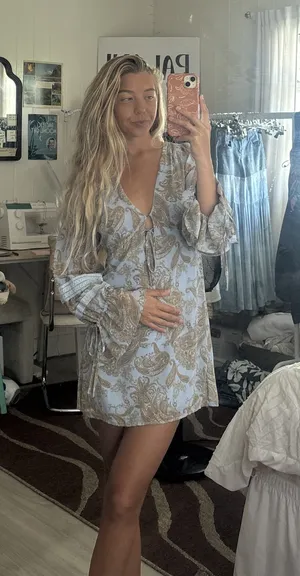 Long Sleeve Wedding guest Dress thumbnail 1