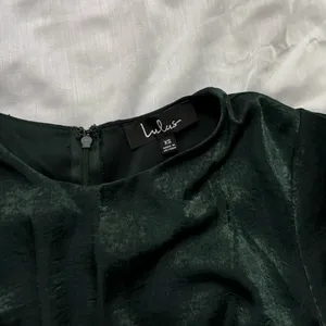 Lulus Let Me Entertain You Dark Green Satin Wide-Leg Jumpsuit thumbnail 3