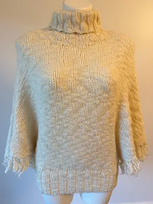 Divided H&M Cream Turtleneck Batwing Sweater thumbnail 1