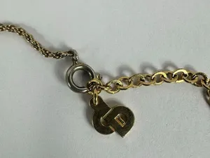 Christian Dior CD Logo Gold Tone Pendant Necklace thumbnail 3