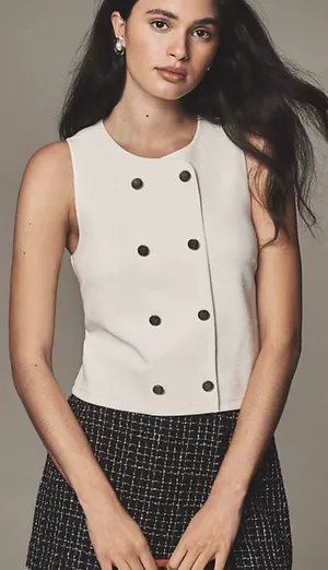 Dolan Left Coast Collection Structured Vest Crest Buttons Anthropologie thumbnail 1