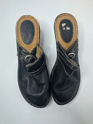 Cherokee Black Leather Mules Size 11 thumbnail 2
