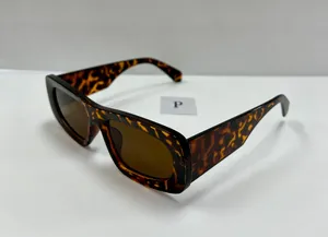 Rectangle 90s Style Sunglasses / Leopard 90s Sunglasses Multi thumbnail 1
