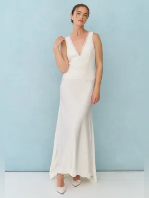 NWT Anna Dress Few Moda Little White Looks size 6 ivory lace maxi gown bride thumbnail 4