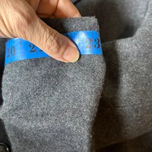 Vintage Wool Double Breasted Overcoat Longline Notched Lapel Grey Sz 16 Classic thumbnail 9