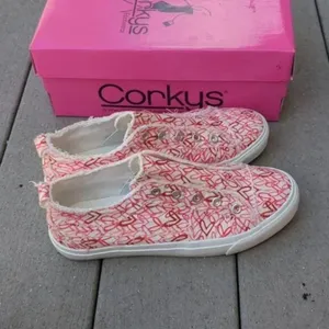 NWT Corky's Babalu Heart Print Slip On Sneakers | Corkys Heart Print Sneakers thumbnail 5