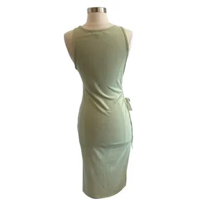 Sleeveless Knit Midi Dress With Cut Out Tie Side By Planet Gold thumbnail 8