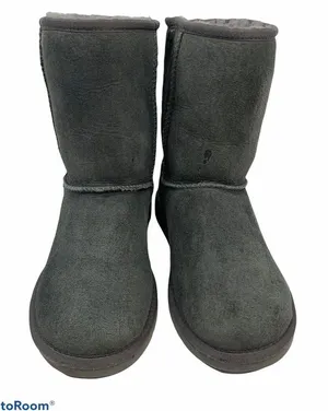 UGG Size 6 Classic Short Boots Australia Gray Suede Leather‎ Sheepskin Women's thumbnail 1