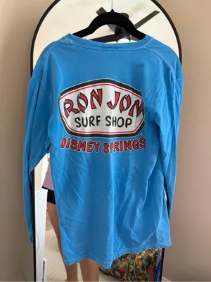 Ron Jon Surf Shop Bright Blue Long Sleeve Tee Disney Springs thumbnail 5