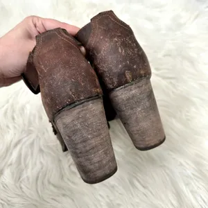Farylrobin Lorna Embroidered Leather Open Toe Bootie Sz 7.5 thumbnail 5