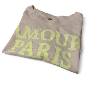 Divided H&M Pink Cotton Blend Amour Paris Graphic Cropped Tee Shirt Top Size Medium thumbnail 4