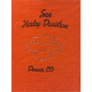 Harley Davidson Sun Denver Embellished T-Shirt Size L thumbnail 3