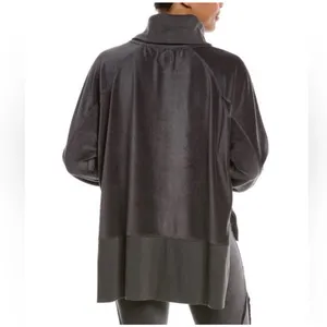 Free People Movement Last Chance Oversize Velour Charcoal Pullover Size M thumbnail 3