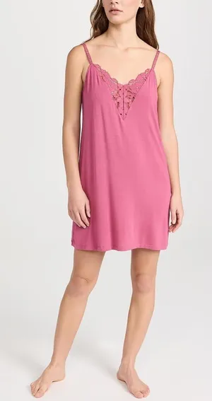 Eberjey Women's Naya Chemise Slip In Raspberry XL thumbnail 1