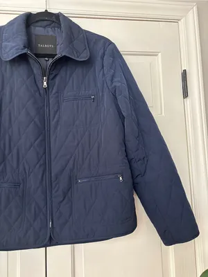 Talbots Navy Quilted Lightweight Puffer Jacket Size Large Ribbed Sides‎ Full Zip thumbnail 3