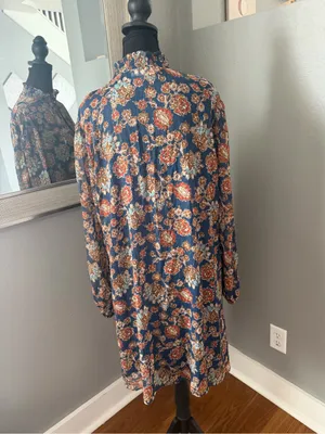 Harper Rose Sky Captain Balloon Sleeve Mockneck Trapeze Dress Victorian 14 thumbnail 4
