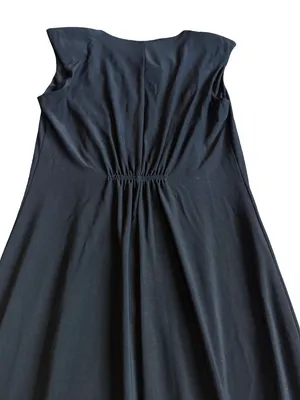 Komarov Black Ruched Cowl Neck Shift Dress Sleeveless Cocktail Medium Women's thumbnail 9