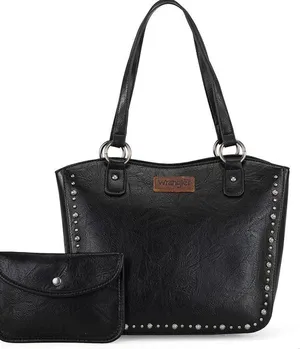 Womens Retro Studded Western Hobo Handbag And Wallet Set thumbnail 2