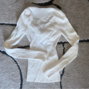 ASOS DESIGN sweater with twist back detail in cream thumbnail 3