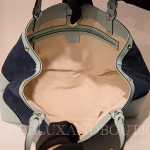 Gucci Denim and Light Blue Leather Shoulder Bag thumbnail 8