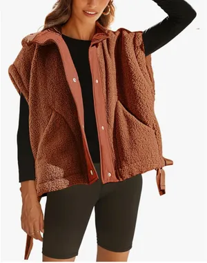Rust orange yeokou Sherpa button thumbnail 1