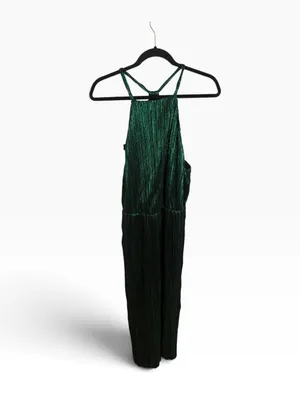 House of Harlow 1960 Farrah Metallic Emerald Green Midi Dress thumbnail 3