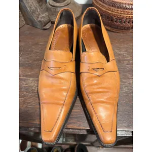 Vintage Bama German Leather Square Toe Penny Loafers Tan 8.5 thumbnail 5