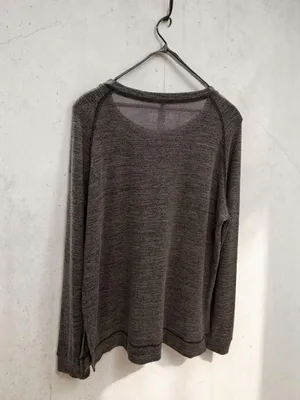 Aokosor Women's Raglan Long‎ Sleeve Crewneck Lightweight Sweatshirt Grey Marl XL thumbnail 2