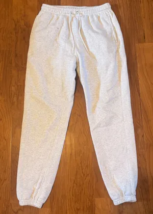 Nike Sportswear Essential Fleece Joggers Oatmeal Heather Grey Womens Small thumbnail 1
