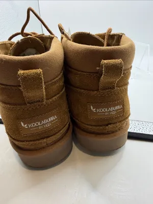 UGG Koolaburra Women's Suede Lace-Up Tan Ankle Booties Faux Fur Lining Size 8 thumbnail 6