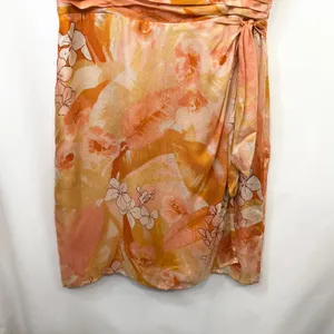 Talbots Size 12P Silk Dress Orange Ruched‎ Formal Spring Easter Church 1121 thumbnail 6