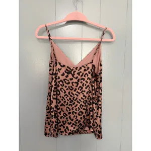 NEW Anthropologie Cami NYC The Olivia Pink Silk Graphic Leopard Cami Top M thumbnail 4