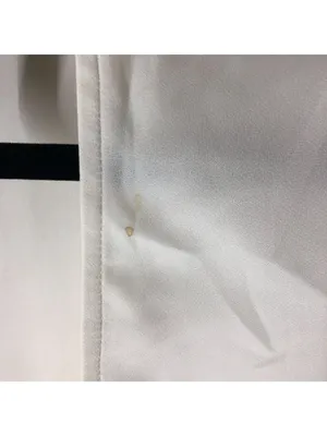 Pearl By Lela Rose White Sleeveless Blouse With Ruffle Neckline Size Large FLAW thumbnail 2