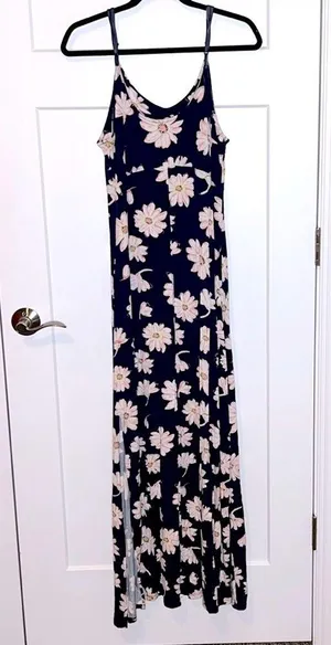 Navy Floral Tank Maxi Dress thumbnail 3