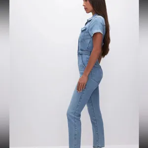 $199‎ NeW Good American Fit for Success Denim blue Jumpsuit medium thumbnail 4